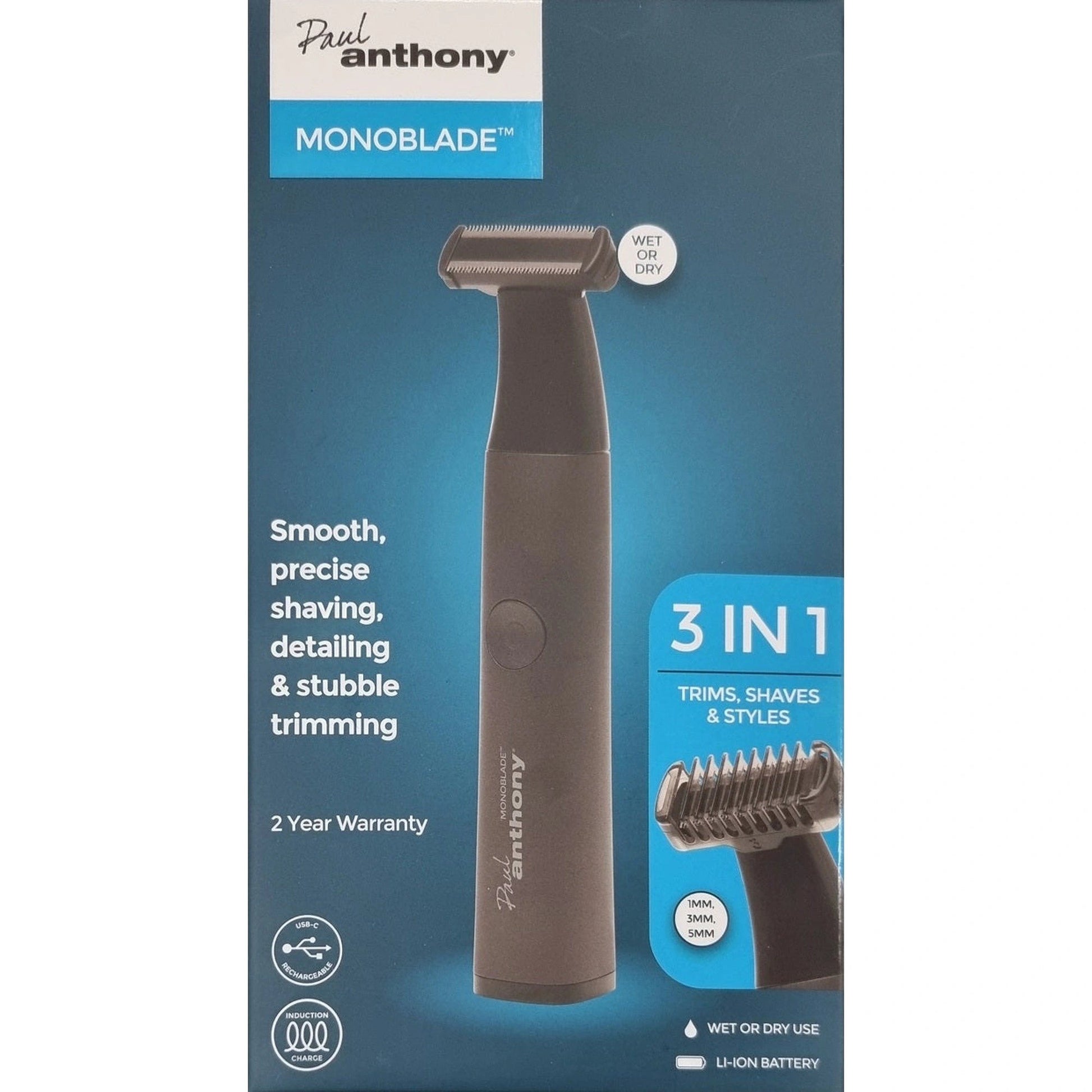 Paul Anthony Monoblade Beard & Neckline Trimmer H5022L by Lloytron