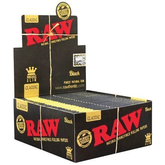 RAW Classic Rolling Papers Black & Gold King Size Slim 50 (1) by RAW
