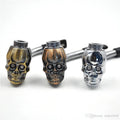 Skull shape metal smoking pipes with led lights x 1 by Skull