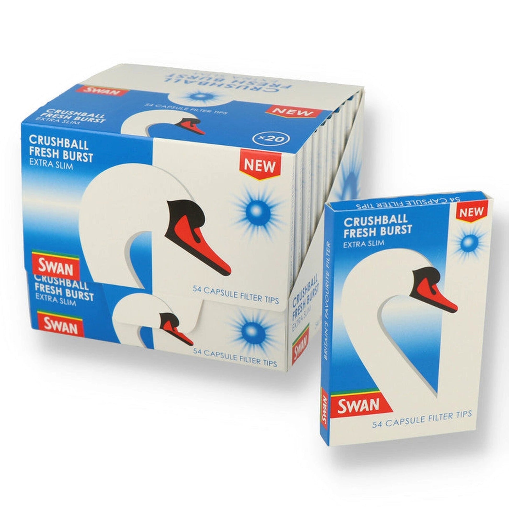 Swan Crushball Fresh Brust Extra Slim Pre Cut Tips Box Of 20 by Swan
