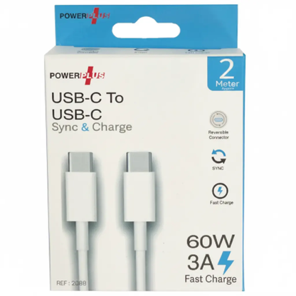 USB-C to USB-C charging cable, 2m, PowerPlus, fast charge 60W 3A